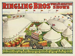 Canopy: Lithograph poster advertising the Ringling Bros. Circus