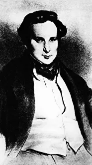Deveria: Lithograph of Viktor Hugo
