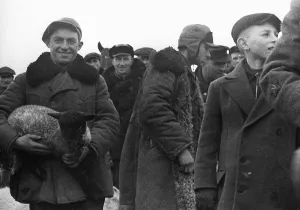 Semitism: Lithuania German and Jew with lamb, 1941