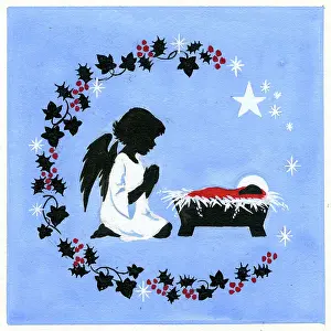 Three Colour: Little Angel beside Infant Jesus