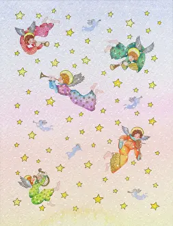 Little Angels with musical instruments