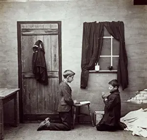 Benevolence: Little Bel's Charge -- two boys saying their prayers