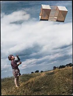 Withcolourisedpic: LITTLE BOY WITH A KITE