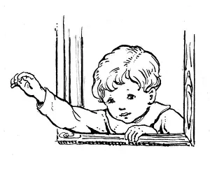 Sprite: Little boy looking out of window