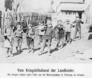 Labourer: Little boys with tools, 1917