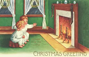 Pyjamas: Two little boys waiting for Santa