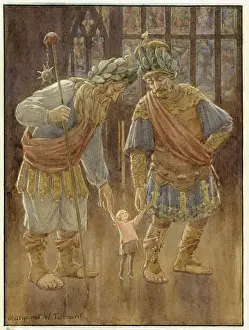 Lamplighter: A little girl and two giants