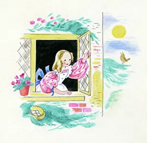 Wickham: Little Girl looking out of a window