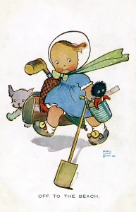 Golliwog: Little girl off to the beach