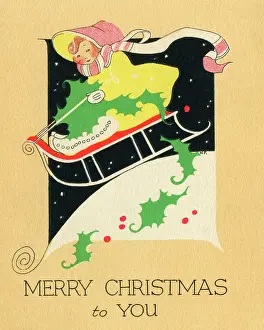Sledging: Little girl on a sledge