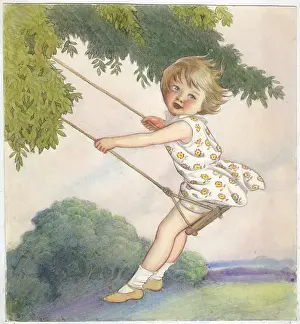 Leafy: Little Girl on a Swing