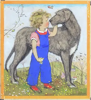 Wolfhound: Little Girl with a Wolfhound