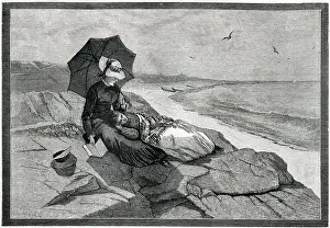 Thayer: Little Women - Jo and Beth at the seaside