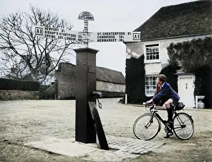 Thiscolourisedpic: LITTLEBURY CYLIST