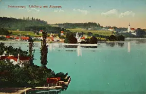 Litzlberg: Litzlberg at Lake Attersee. View from the west over