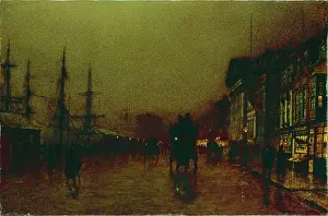 Grimshaw: Liverpool Docks By Moonlight