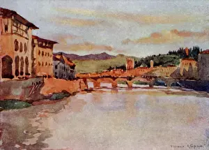 Vecchio: Llooking east from the Ponte Vecchio at Sunset, Florence