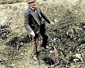 Casing: Lloyd George with remains of shell, Western Front, WW1
