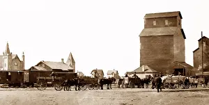 Prairies: Loading grain on the Canadian Prairies, early 1900s