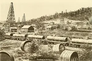 Derricks: Loading an oil train in the Pennsylvania ?