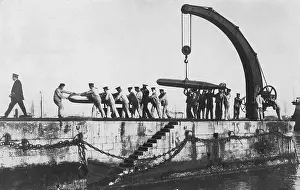 Torpedoes: Loading of torpedoes in a port of the Austro-Hungarian Navy