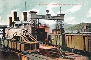 Translates: Loading wagons on the Baikal