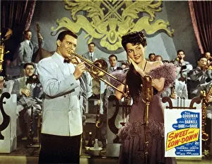 Lobby card for SWEET AND LOW-DOWN, showing ?