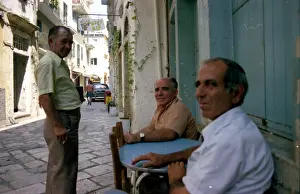 Corfu: Local people in the town centre of Corfu