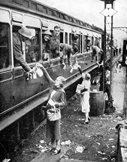 Beaches: Local residents supplying refreshments to trainload