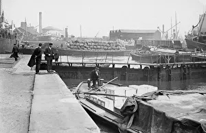 A Lock, London docks, early 1900s
