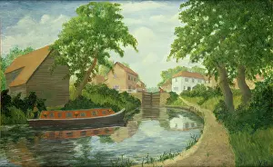Narrowboat: At the Lock, Oxford Canal