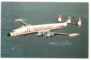 1049g: Lockheed 1049G Super Constellation of TWA over New York