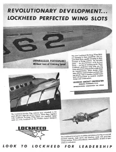 Slots: Lockheed 14. No-Drag Wing Slots
