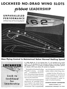 Slots: Lockheed Aircraft - No-Drag Wing Slots