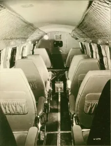 Forwards: Lockheed Electra cabin facing forwards