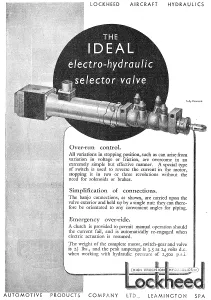 Selector: Lockheed Electro-Hydraulic Selector Valve