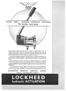 Standby: Lockheed Hydraulic Standby Hand Pumps