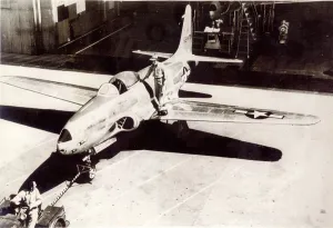 Burbank: Lockheed P-80B-1-LO Shooting Star 45-8479 being rolled out