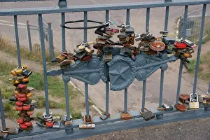 Padlock: Locks on a gate to symbolise love