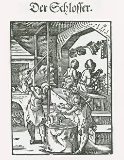 Beschreibung: Locksmith, Medieval Tradesmen