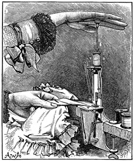 Patented: Lockstitch sewing machine, eight inches long x