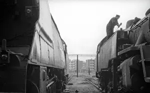 Loco: Between two locos at Nine Elms Loco Yard