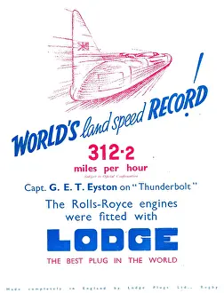 Eyston: Lodge Aero Engine Sparking Plugs - George Eyston Thunderbolt