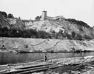 Raftsman: Logs - raft - raftsman - timber - Vltava