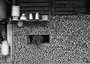 Chopped: Logs stored under a chalet in Switzerland