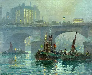 Ayling: London Bridge ' night time river scene