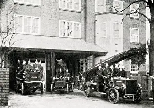 Escapes: London Fire Brigade with fire engines