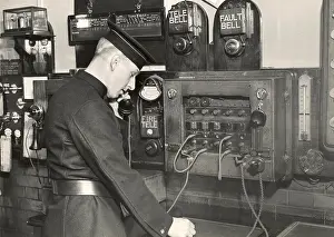 Switchboards: London Fire Brigade telephone switchboard operator