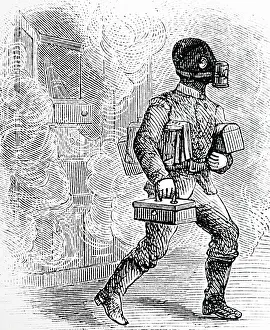 Consisting: London fireman's respirator consisting of a canvas
