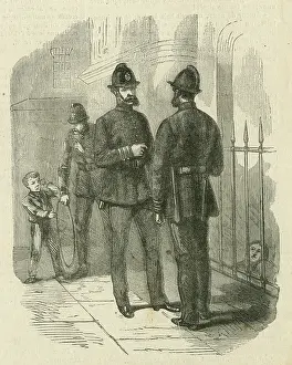 Railings: London policemen in daytime uniform